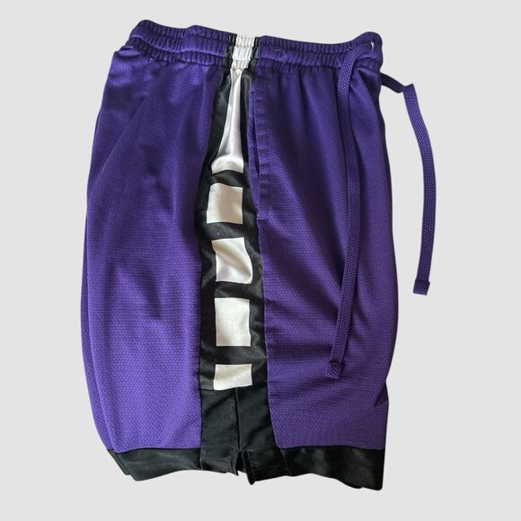 Nike Elite Stripe Dri-Fit Basketball Shorts Court Purple/Black/White Men's Small - Picture 2 of 5